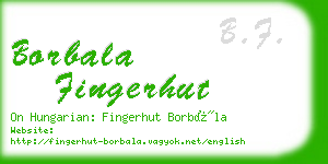borbala fingerhut business card